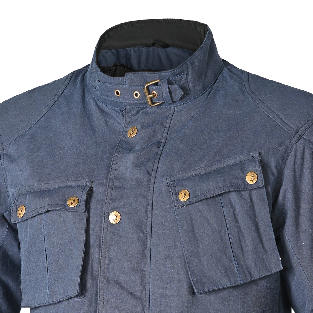 BELA TECTICAL COTTON WAX Motorcycle Textile Jackets Navy Blue – 3 – Maximomoto PT