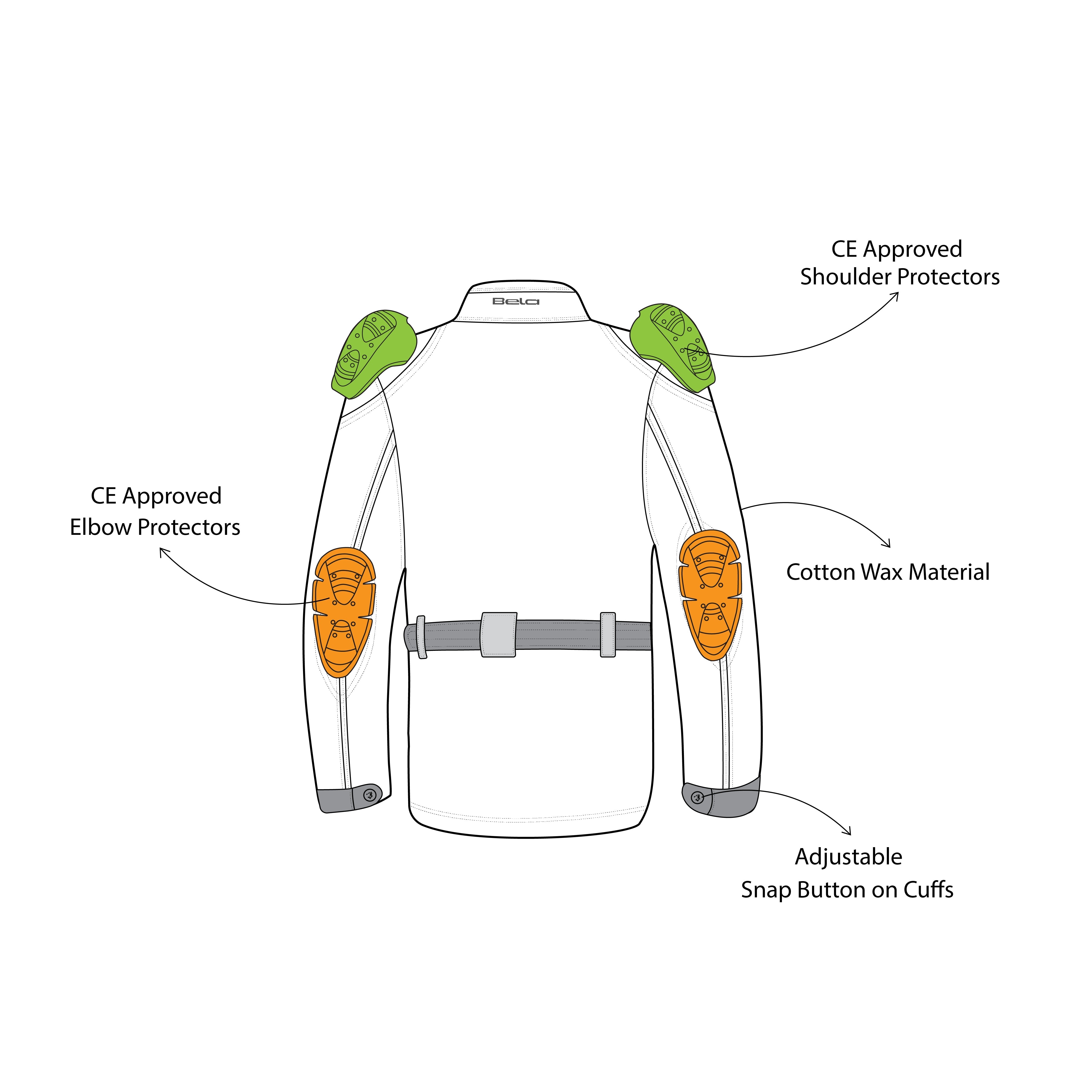 BELA TECTICAL COTTON WAX Motorcycle Textile Jackets Green – 12 – Maximomoto PT
