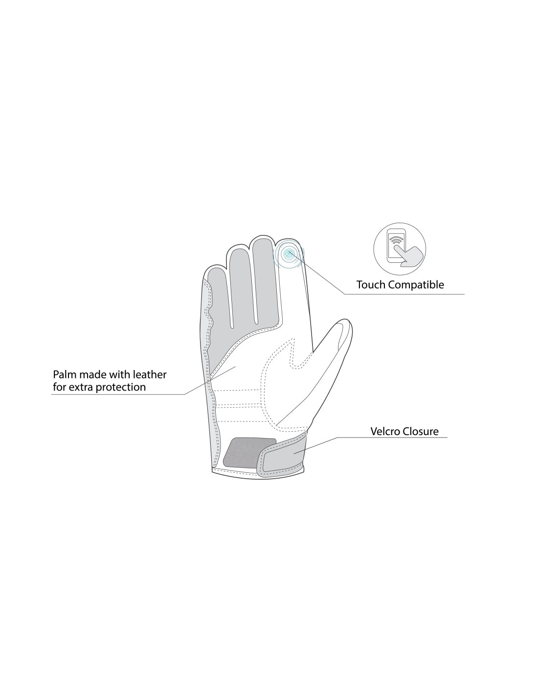 BELA TRACKER WINTER WP Moto Couro Luvas - Imagem vetorial 2 de luvas