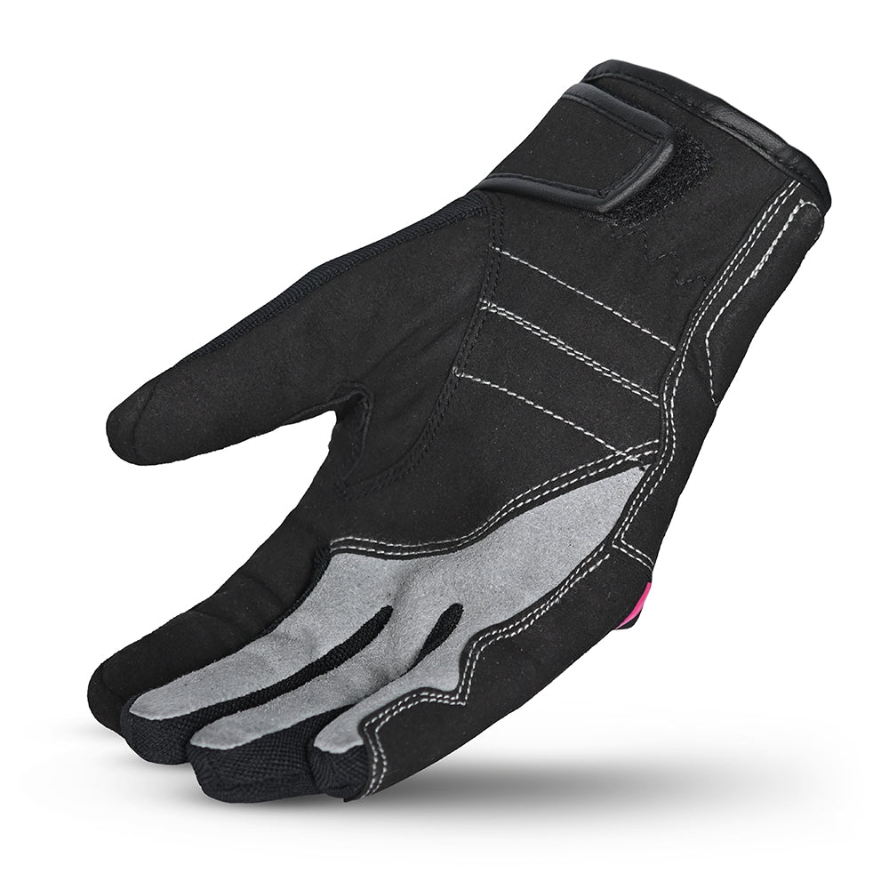BELA TRACKER WINTER WP Senhora Moto Textil Luvas Preta Rosa - Imagem do verso das luvas