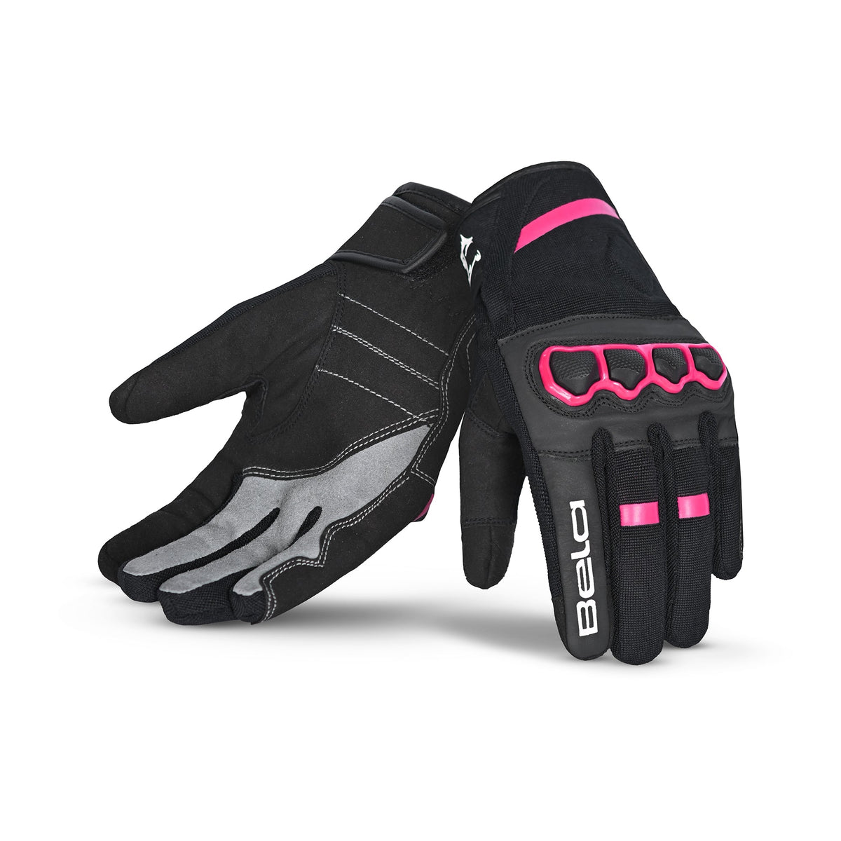 BELA TRACKER WINTER WP Senhora Moto Textil Luvas Preta Rosa - Imagem dupla de luvas