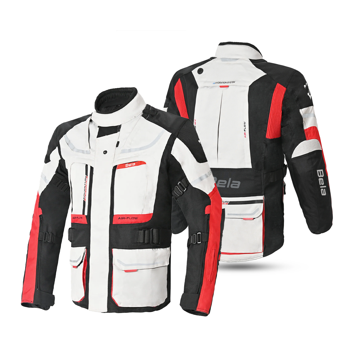 Beautiful Transformer 3 in 1 Motorcycle Jacket Gray Black Red – 2 – Maximomoto PT