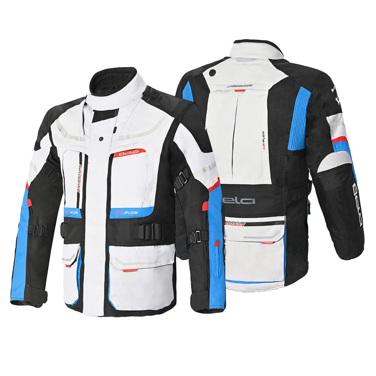 BELA TRANSFORMER 3 Em 1 Moto Casaco Cinzento Preto Azul - Imagem dupla de Casacos