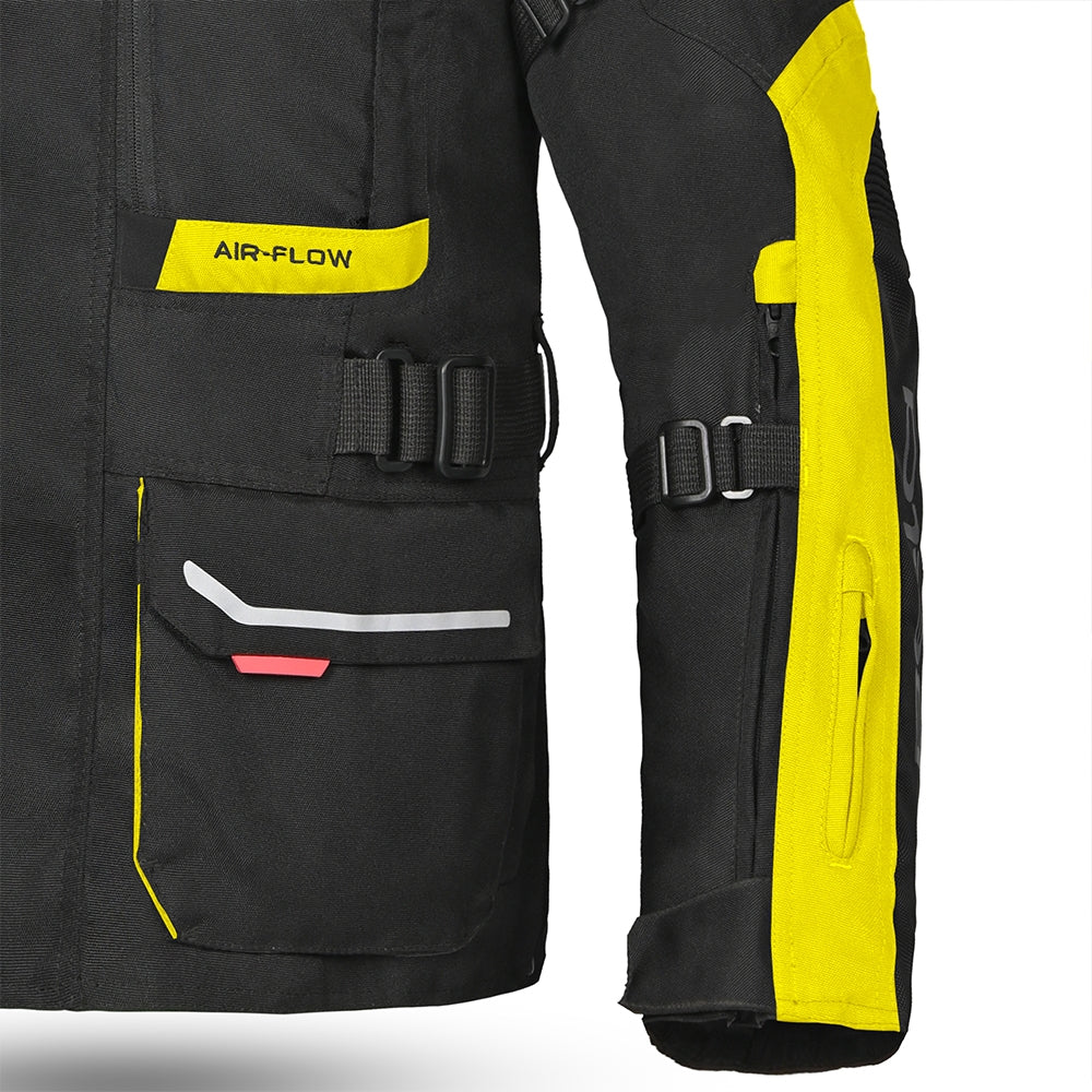 BELA TRANSFORMER 3 Em 1 Moto Casaco Preto Amarelo Fluo - Imagem frontal esquerda da Casacos