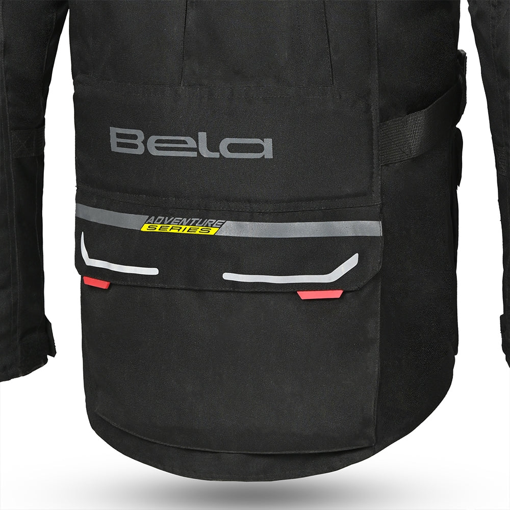 BELA TRANSFORMER 3 Em 1 Moto Casaco Preto Amarelo Fluo - Imagem central traseira da Casacos