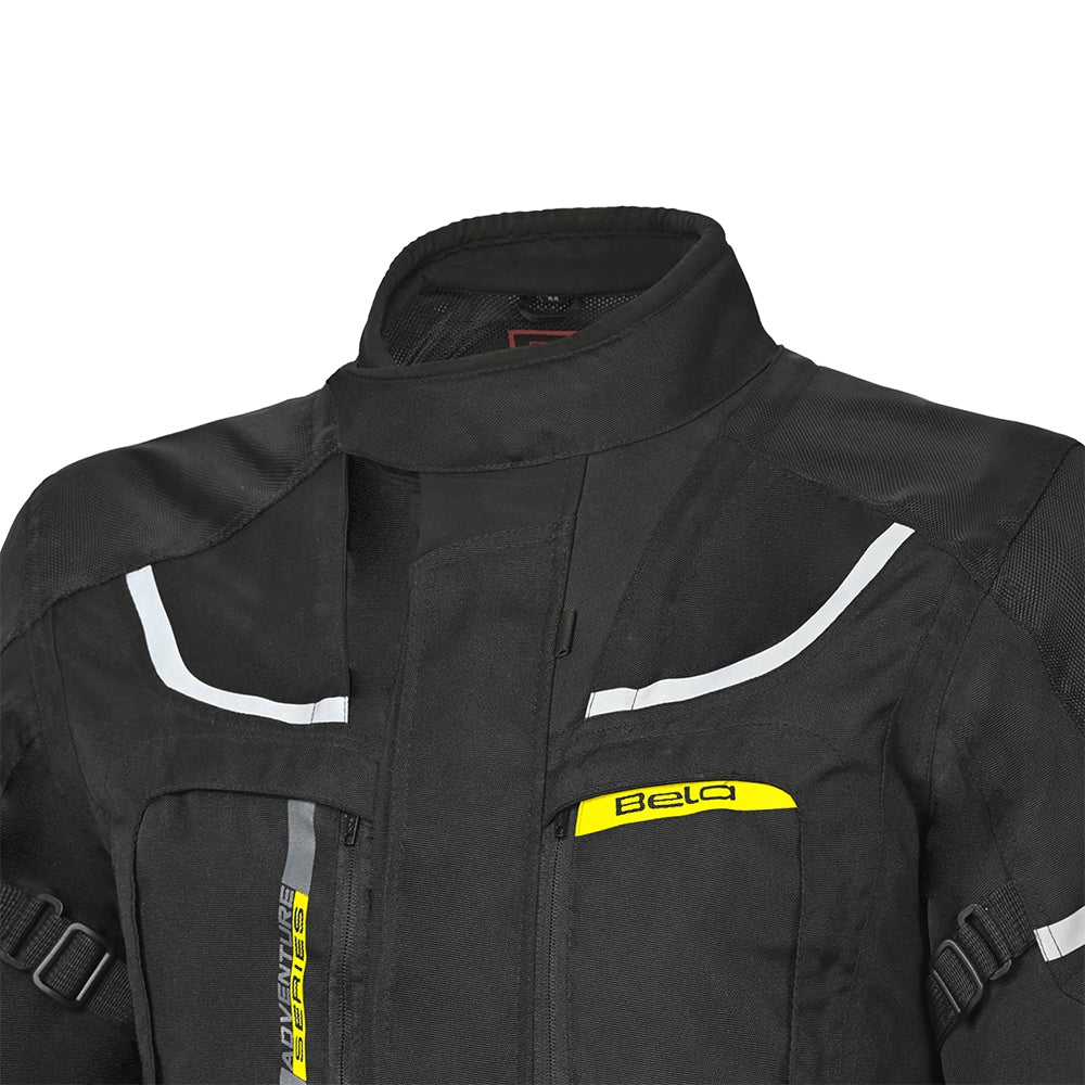 BELA TRANSFORMER 3 Em 1 Moto Casaco Preto Amarelo Fluo - Imagem frontal superior da Casacos