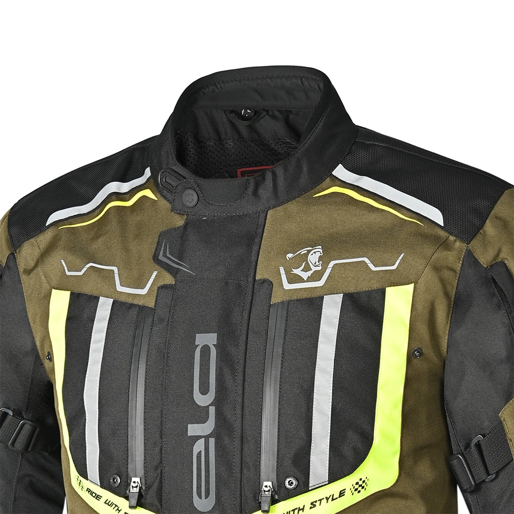 BELA WATSON Men's Motorcycle Jackets Black Khaki Yellow White – 9 – Maximomoto PT