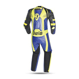BELA X RACE 1 PC Fatos De Moto Couro Azul Amarelo Fluor