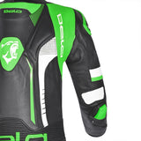 BELA X RACE 1 PC Moto Fatos Branco Preto Verde - imagem superior do lado esquerdo do terno