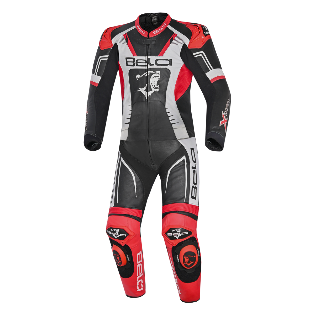 BELA X RACE 2 PC Moto Couro Fatos Preto Branco Vermelho