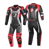 BELA X RACE 2 PC Moto Couro Fatos Preto Branco Vermelho