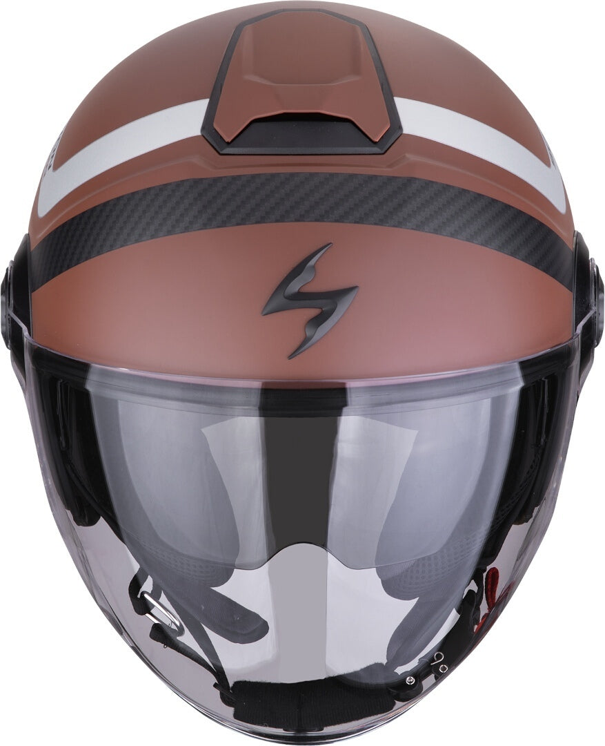 SCORPION EXO-CITY II RIVA Urbano Open Jet Casco Marrón Mate Plata – 2 – Maximomoto PT