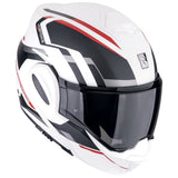 SCORPION EXO Tech Evo Furio Casco modular Blanco Mate Negro Rojo
