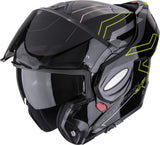 SCORPION EXO Tech Evo Conquer Casco modular Negro Amarillo