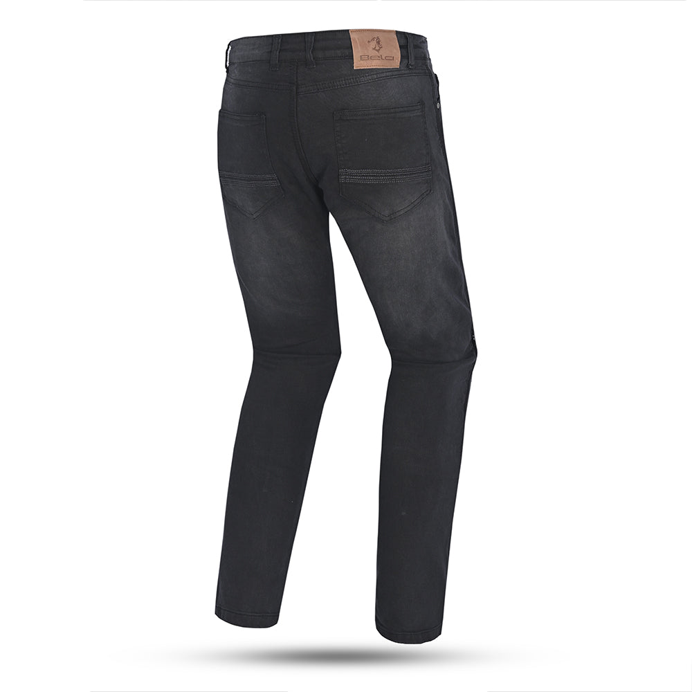 BELA RIO Slim Fit Jeans Moto Homem Calcas Preto 32L Inseam