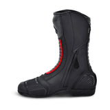 BELA STRIP Botas De Moto Couro Preto Vermelho
