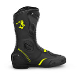 BELA STRIP Botas De Moto Couro Preto Fluorescente Amarelo
