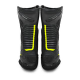 BELA STRIP Botas De Moto Couro Preto Fluorescente Amarelo