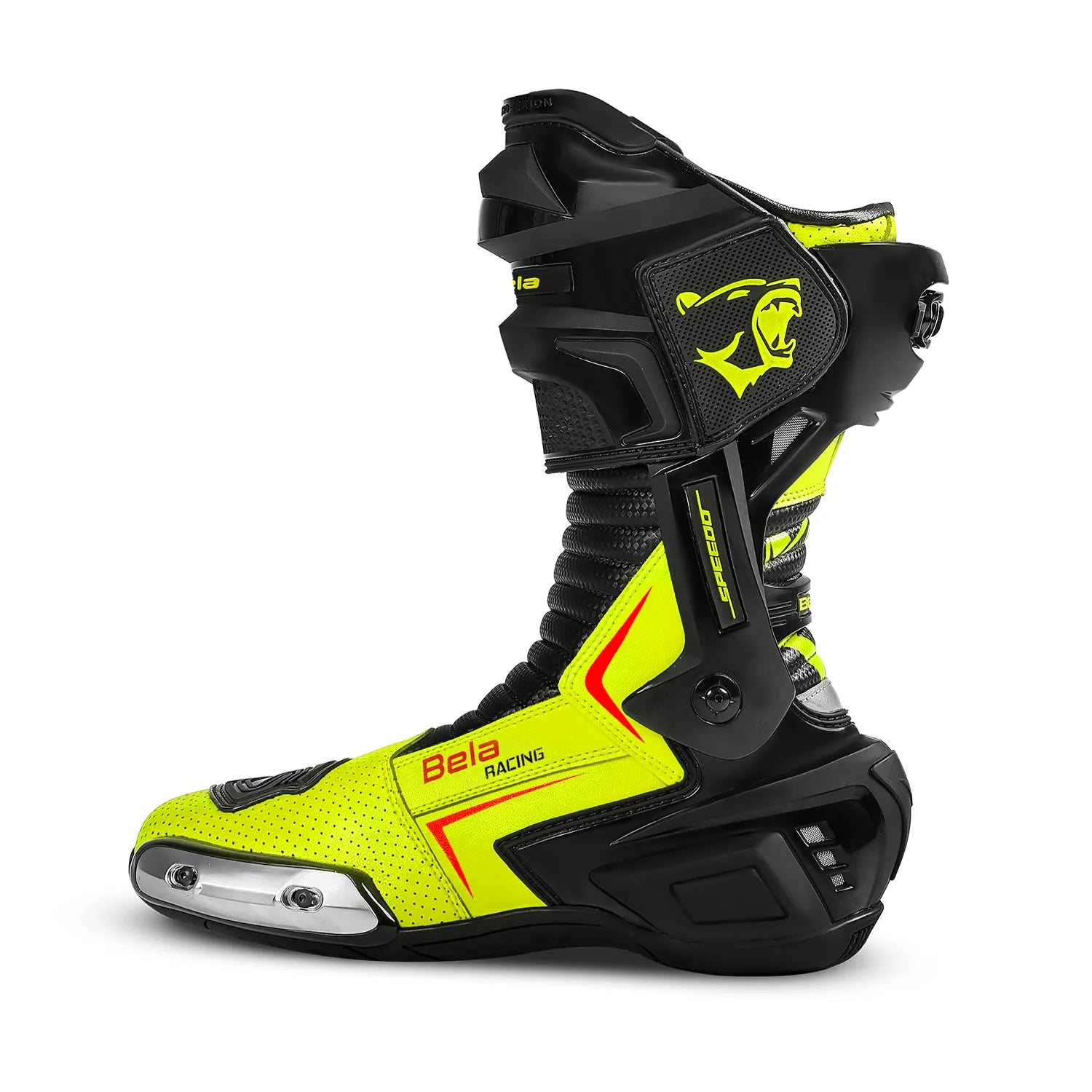 BELA SPEEDO 2.0 Botas De Moto Couro Preto Amarelo Fluor – 2 – Maximomoto PT