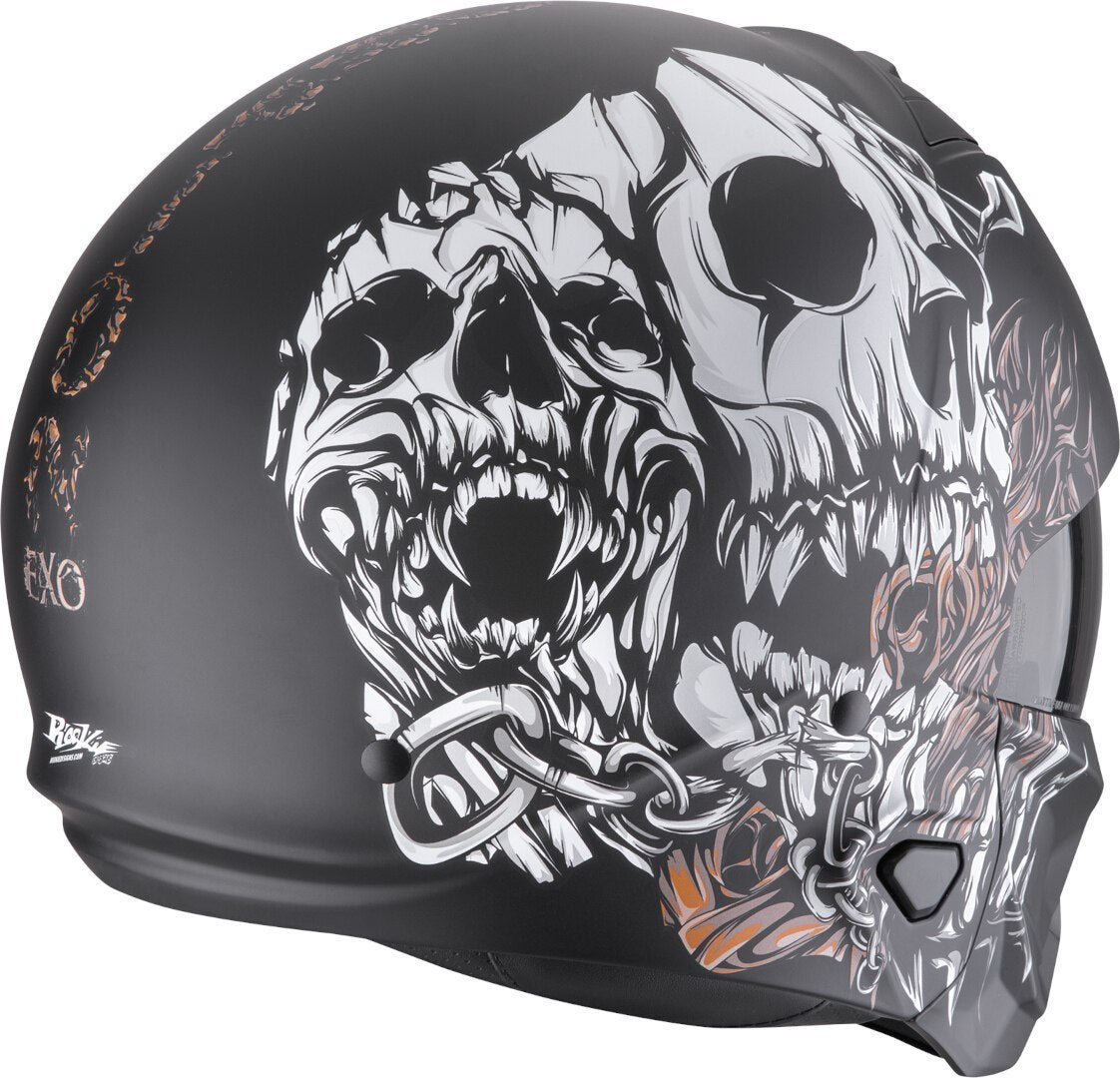 SCORPION EXO-COMBAT II GENESIS Motorcycle Jet Black Helmet Matte White Gold – 3 – Maximomoto PT