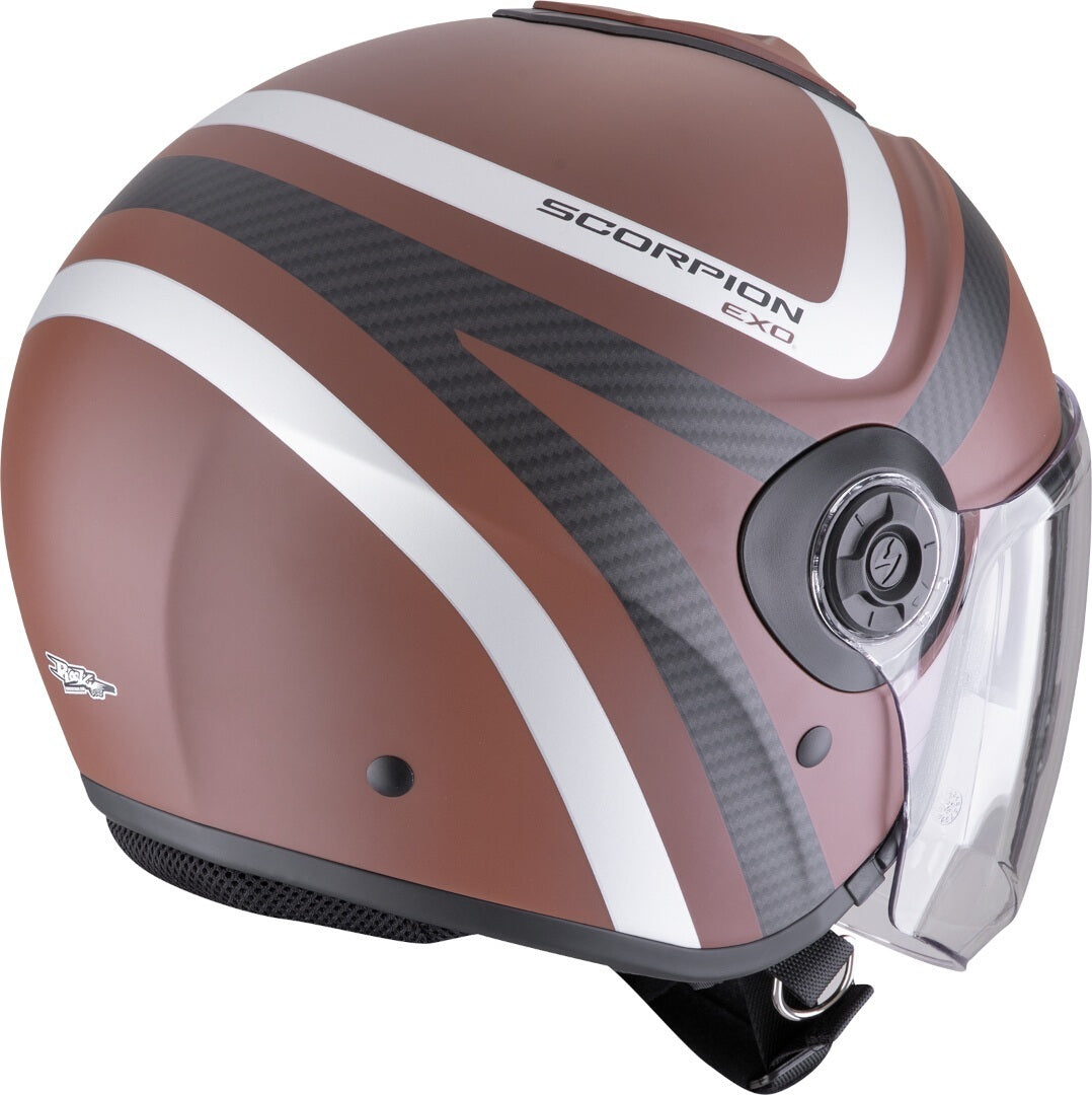 SCORPION EXO-CITY II RIVA Urbano Open Jet Casco Marrón Mate Plata – 3 – Maximomoto PT