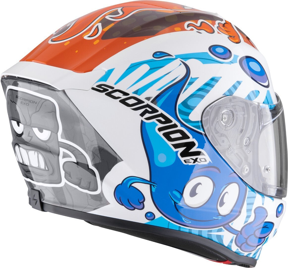 SCORPION EXO-JNR AIR THE4ELEMENTS Integral Casco Blanco-Azul-Naranja – 3 – Maximomoto PT