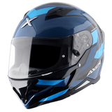 AXOR HUNTER CORNET Moto Integral Capacete Preto Azul