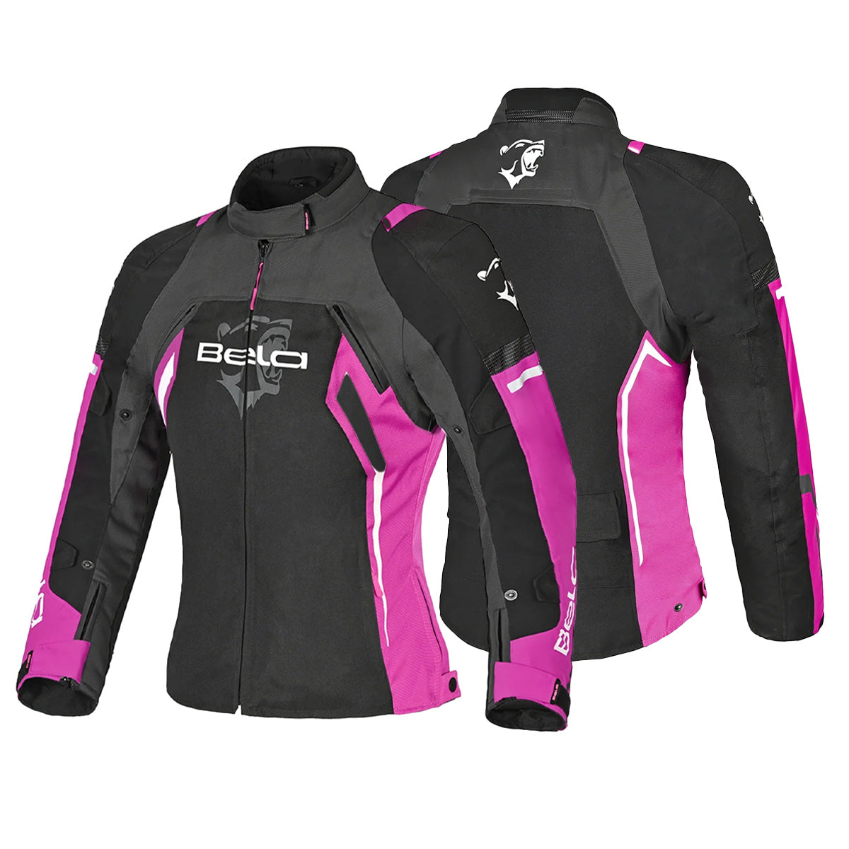 BELA ELANUR Senhora Moto Textil Casacos Preto Antracite Rosa