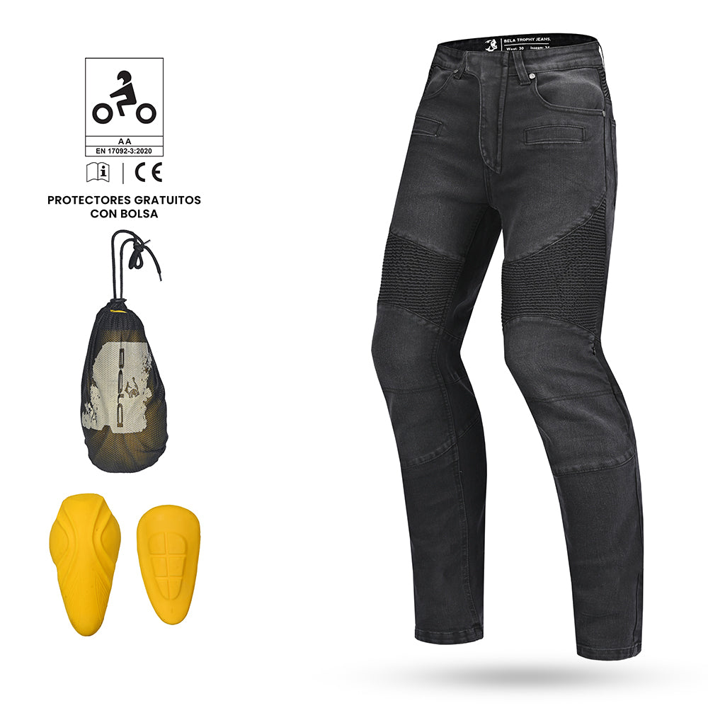 BELA KEVLAR TROPHY Denim Jeans Moto Calcas Preto 34L – 3 – Maximomoto PT