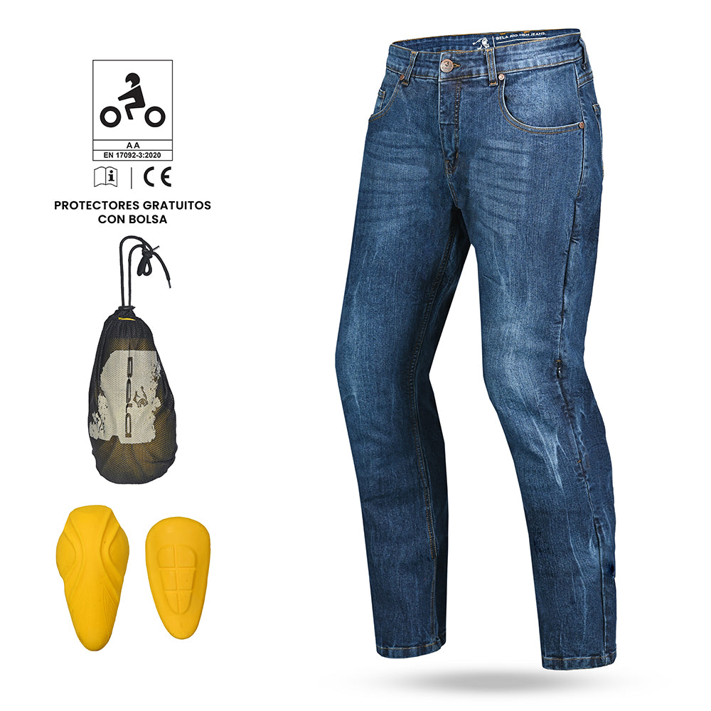 BELA RIO TIE & DY Jeans Moto Calcas Azul 34L
