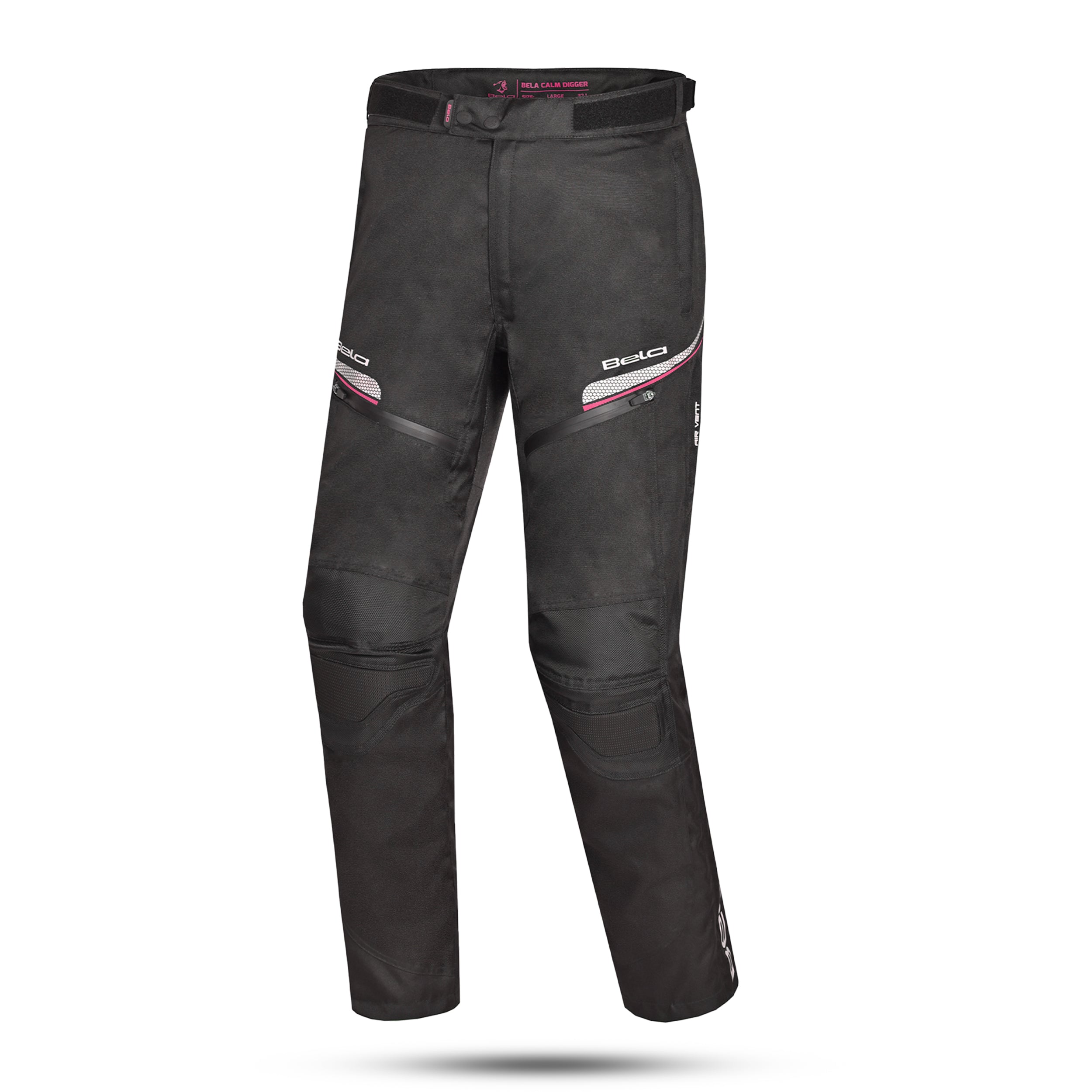 BELA CALM DIGGER Moto Textil Senhora Calcas Preto Rosa 30L