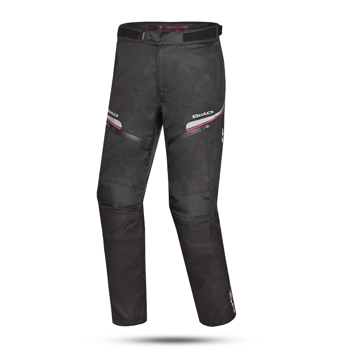 BELA CALM DIGGER Moto Textil Senhora Calcas Preto Rosa 30L