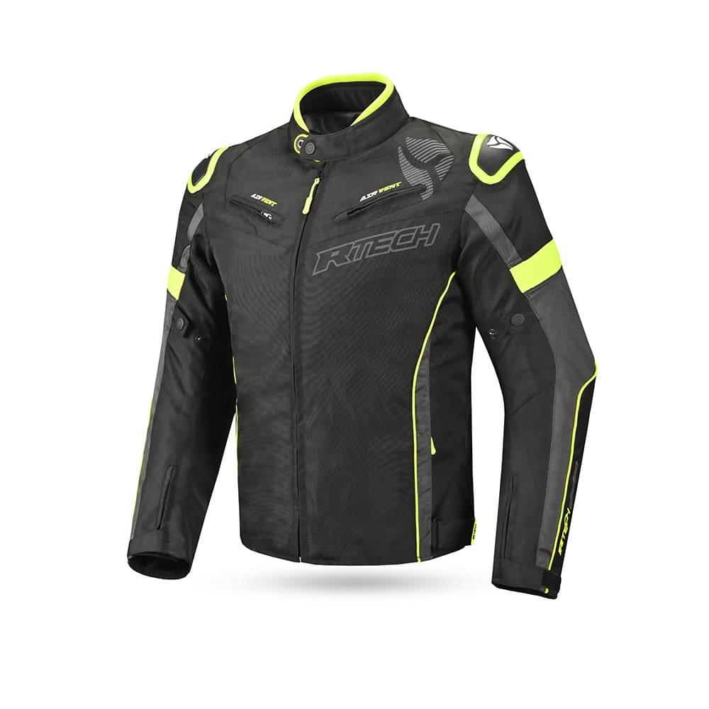 R-TECH KNIGHT RIDER Moto Curta Têxtil Casacos Preto Antracite Amarelo