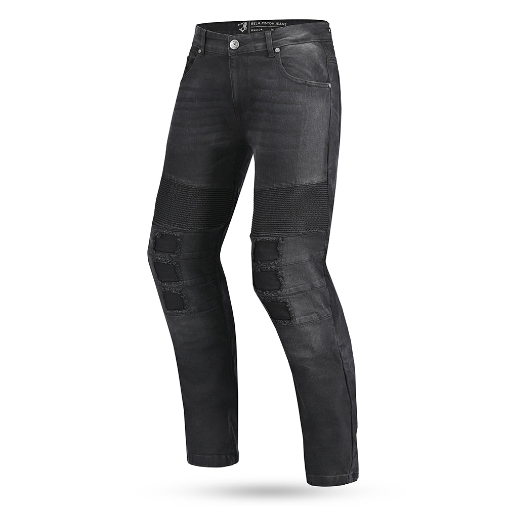 BELA PISTON Textile Denim Jeans Motorcycle Pants Black 34L – 1 – Maximomoto PT