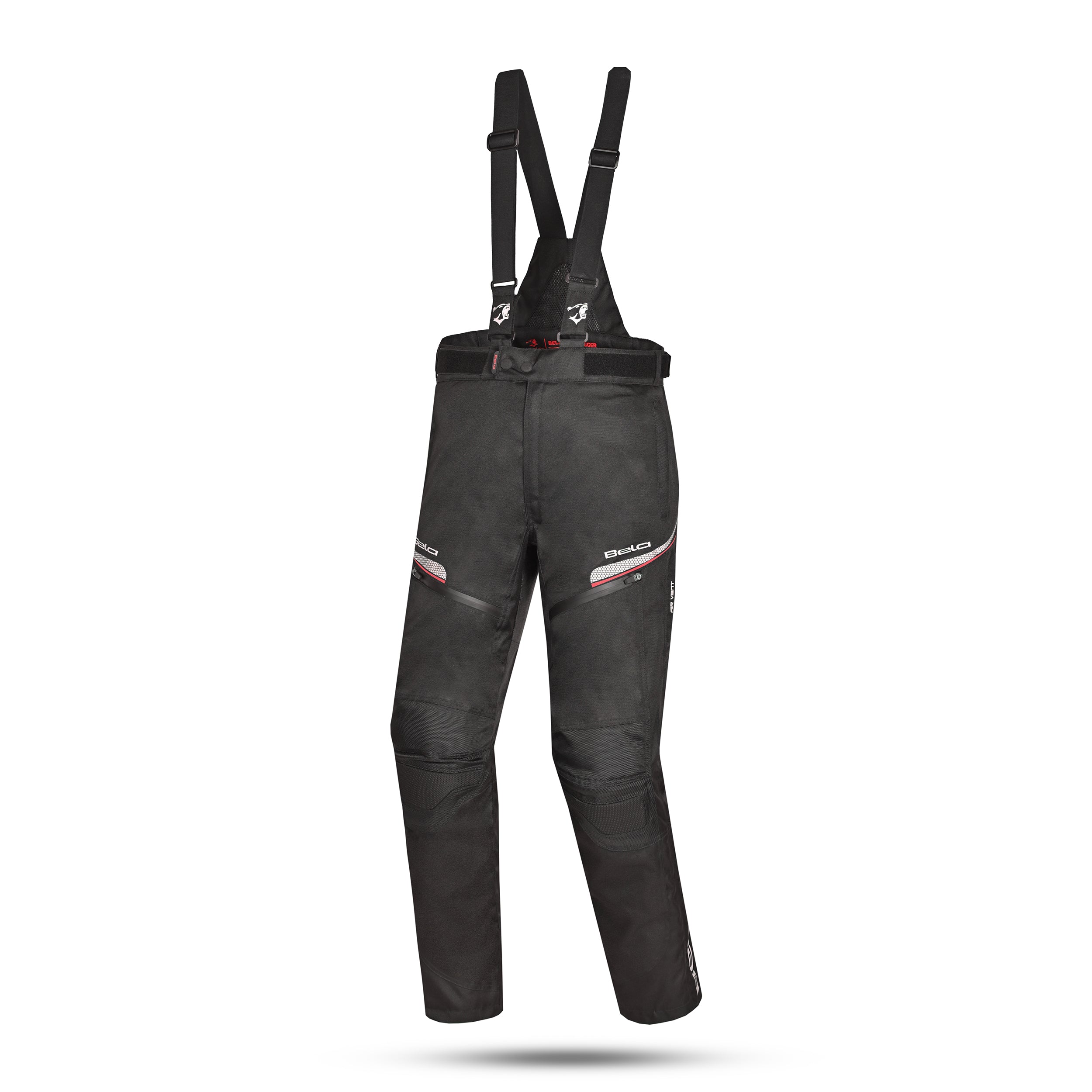 BELA Calm Digger Textil Moto Calcas Preto Vermelho 34L