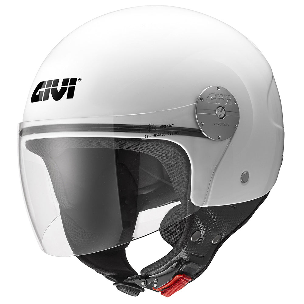 GIVI 10.7 MINI-J TURISMO MOTO DEMI-JET CAPACETE BRANCO BRILHANTE B910