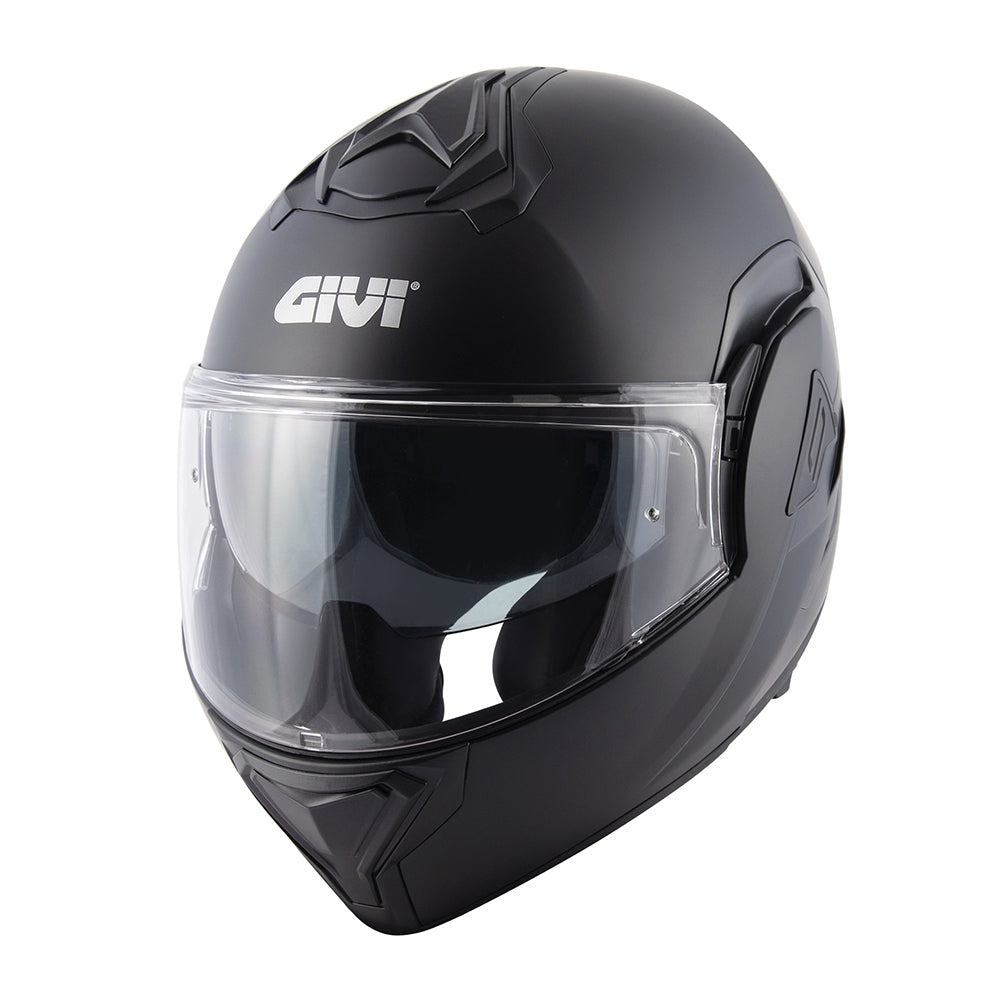 GIVI X30 N900 FLIP-BACK SOLID MOTO MODULAR CAPACETE PRETO MATE (maximo moto)