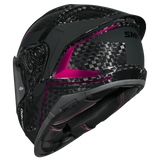 SMK TITAN CARBON CAPACETES DE MOTO GLOSS PRETO CINZA ROSA