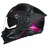 SMK TITAN CARBON CAPACETES DE MOTO GLOSS PRETO CINZA ROSA