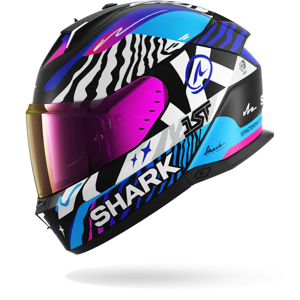 SHARK SKWAL i3 SPEED FANCY Moto Integral Capacete Preto Branco Azul – 4 – Maximomoto PT