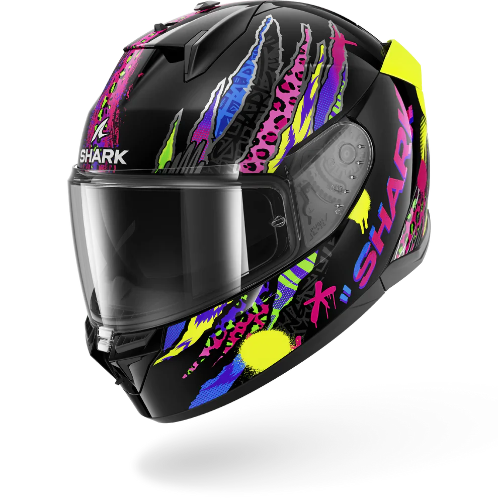 SHARK D-SKWAL 3 Fawn Casco Integral De Moto Negro Violeta Amarillo