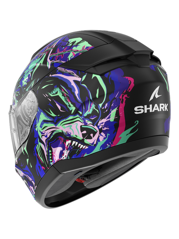 SHARK RIDILL 2 RAGING BEAST INTEGRAL SHELL Matte Black Violet Green – 3 – Maximomoto PT