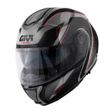 GIVI CAPACETE MODULAR X26SQUARE TITANIO MATE PRETO VERMELHO