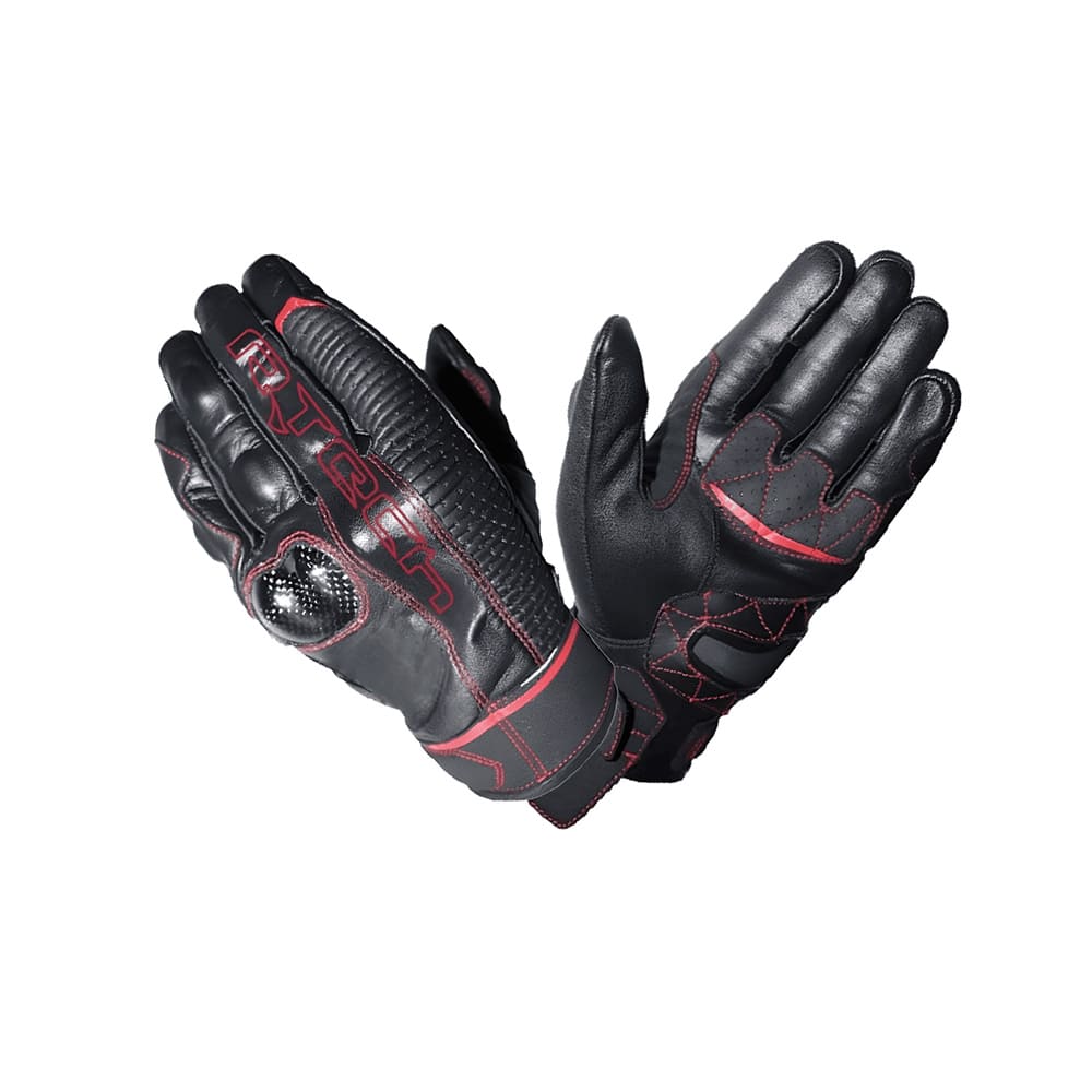 R-TECH POSH Moto Couro Luvas Preta