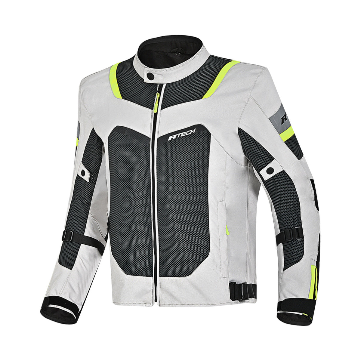 R-TECH SPIRAL MESH Moto Casacos Gelo Preto Amarelo Fluorescente