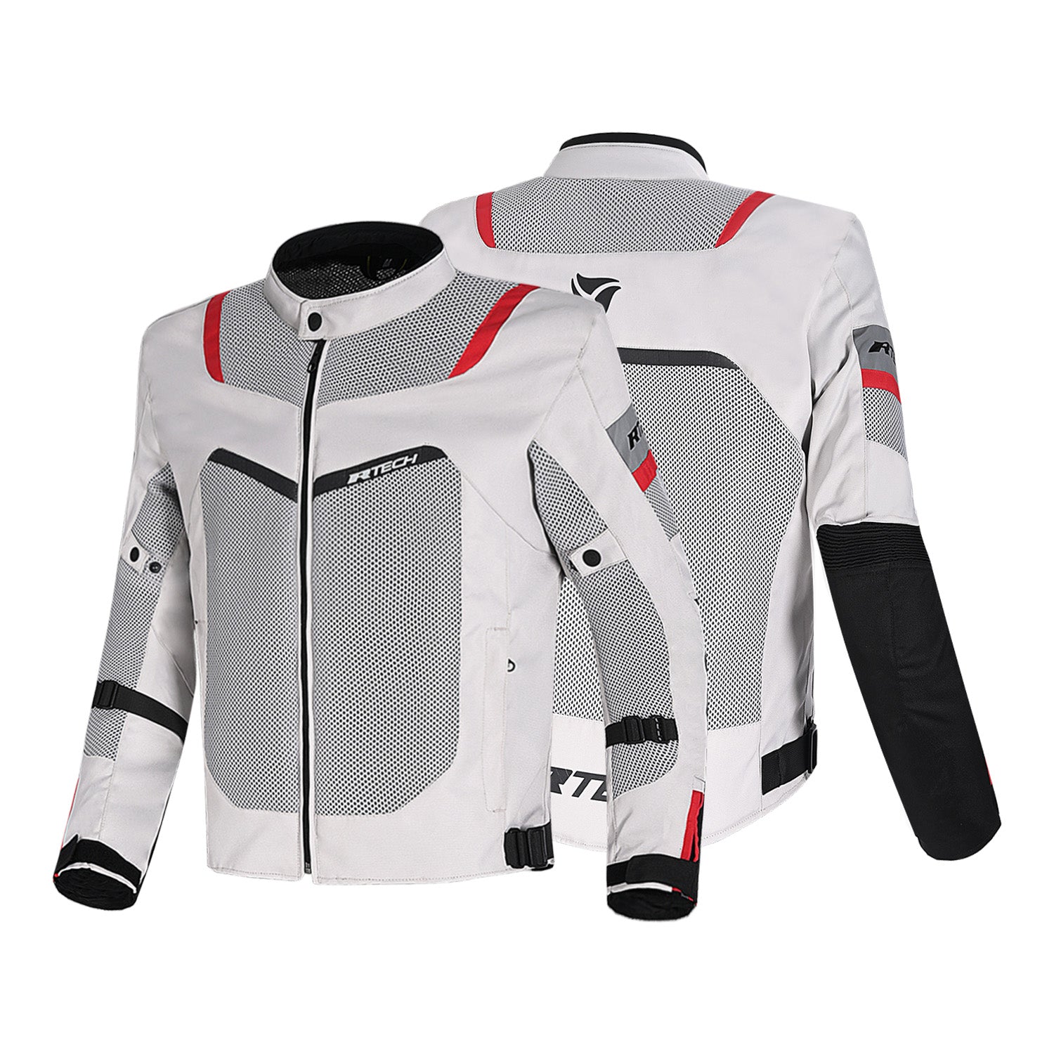 R-TECH SPIRAL MESH Motorcycle Textile Jackets Ice Black Red – 3 – Maximomoto PT