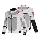 R-TECH SPIRAL MESH Motorcycle Textile Jackets Ice Black Red
