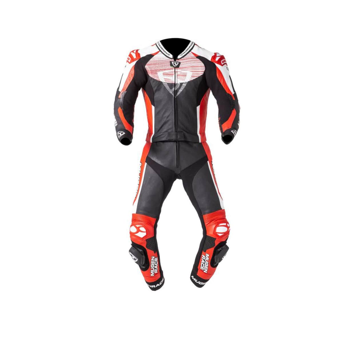 MUGENRACE MNR-2109 Moto Couro Fato Preto Branco Vermelho