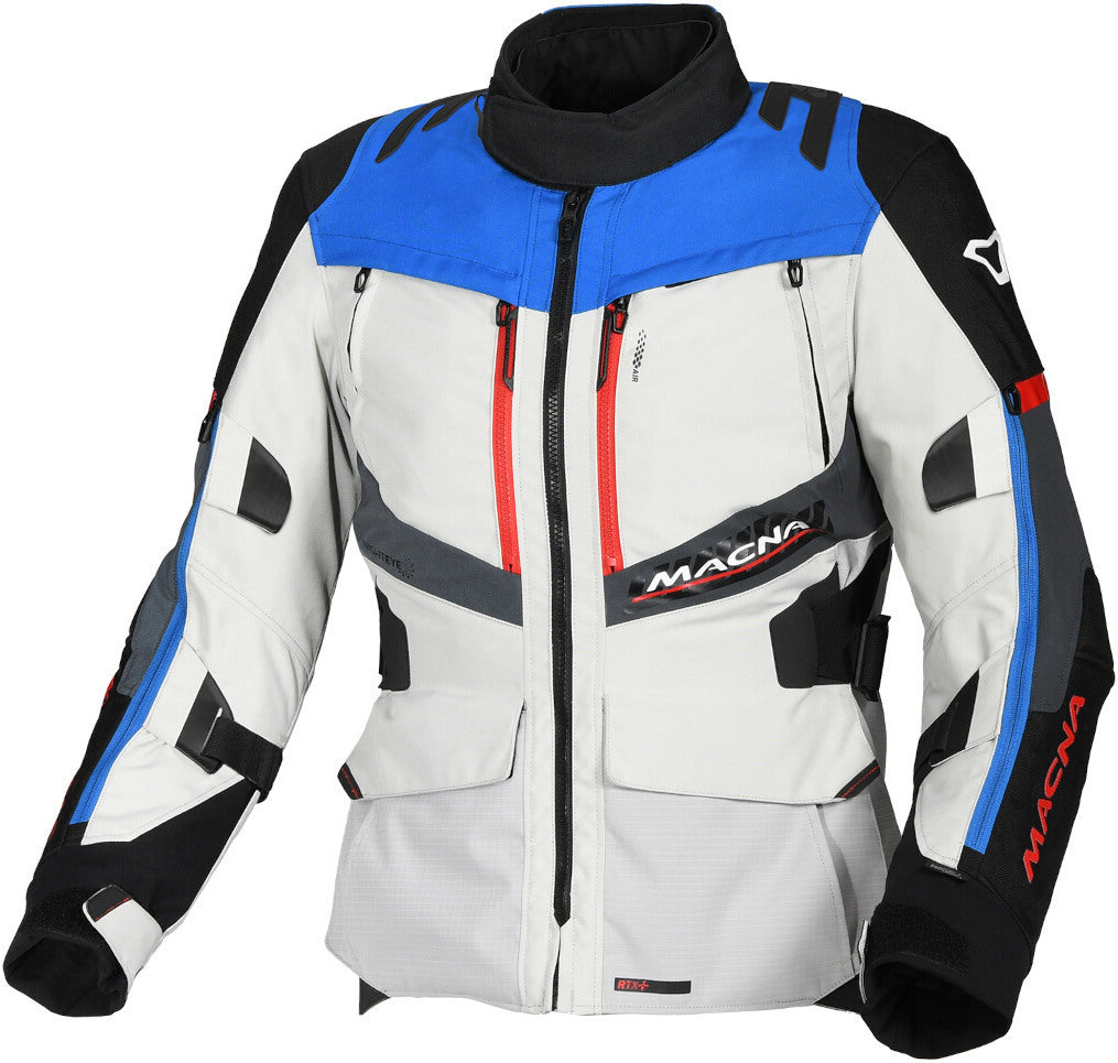 Macna Domane mujer Chaqueta textil moto Gris Claro Azul Negro – 1 – Maximomoto PT