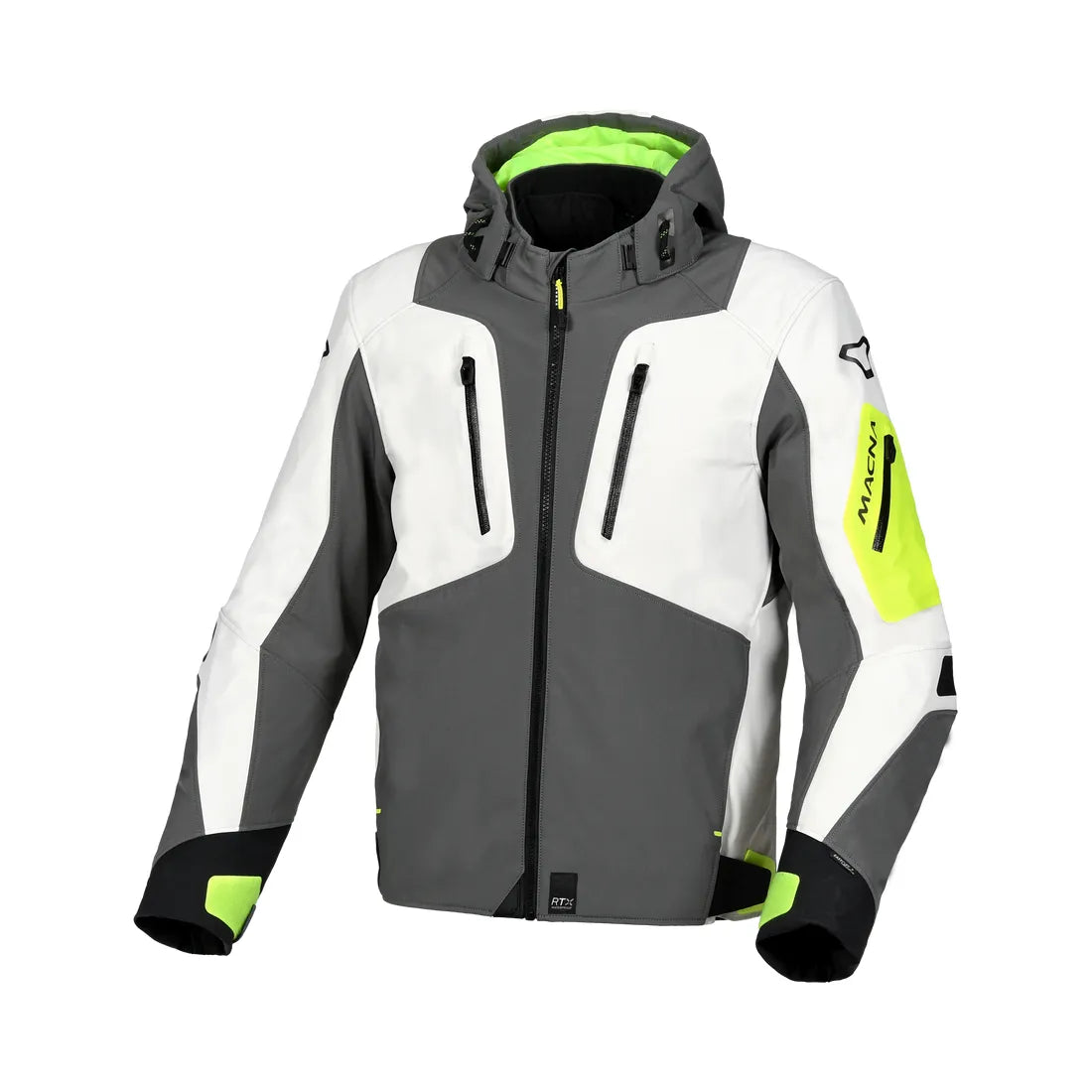 Macna Angle Hombre Carrera Textil Waterproof Jacket Gray Amarillo – 1 – Maximomoto PT